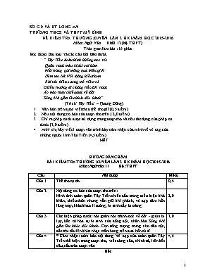 Đề kiểm tra lần 2 học kì I Ngữ văn lớp 12 - Năm học 2015-2016 - Trường THPT Mỹ Bình